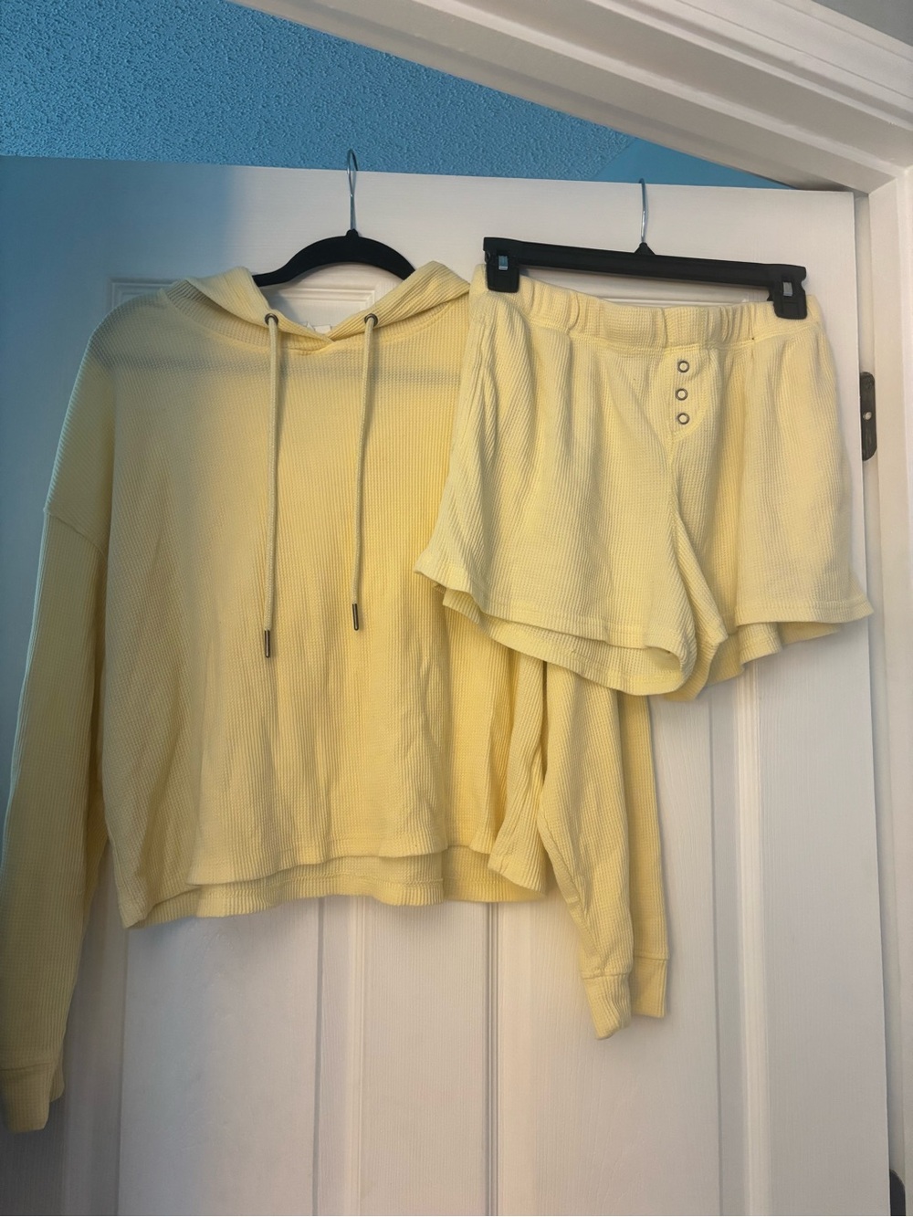 Olive & Oak Pale Yellow Waffle Hoodie